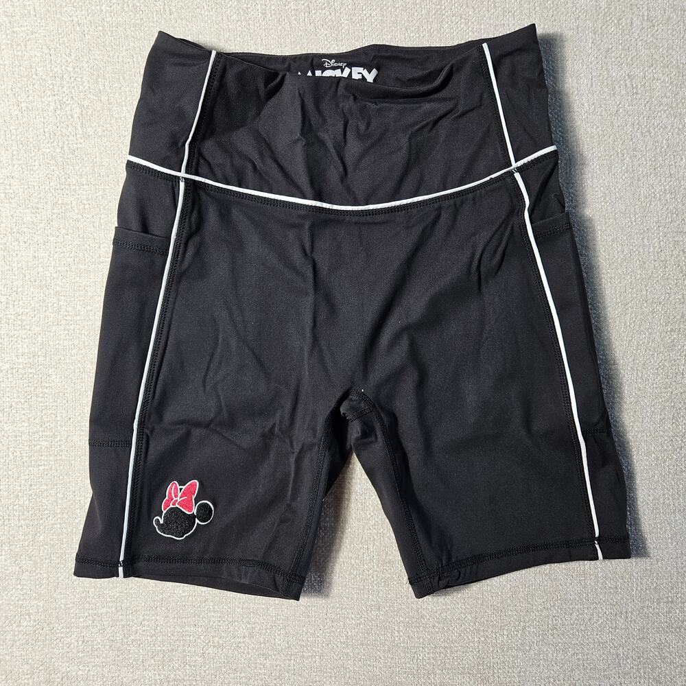 Disney Minnie Mouse Black Biker Shorts Womens Medium NWT Shoe Palace Embroidered